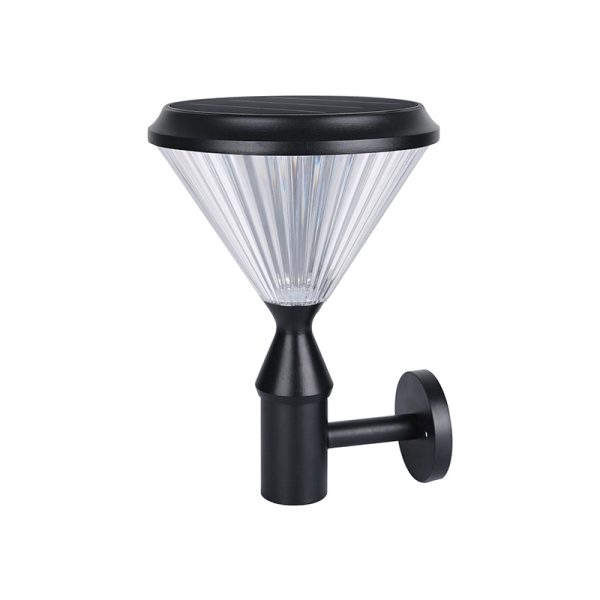Modern Simplicity Conical Aluminum PC LED Solar Waterproof Wall Sconce Lamp For Outdoor Patio - Image 13