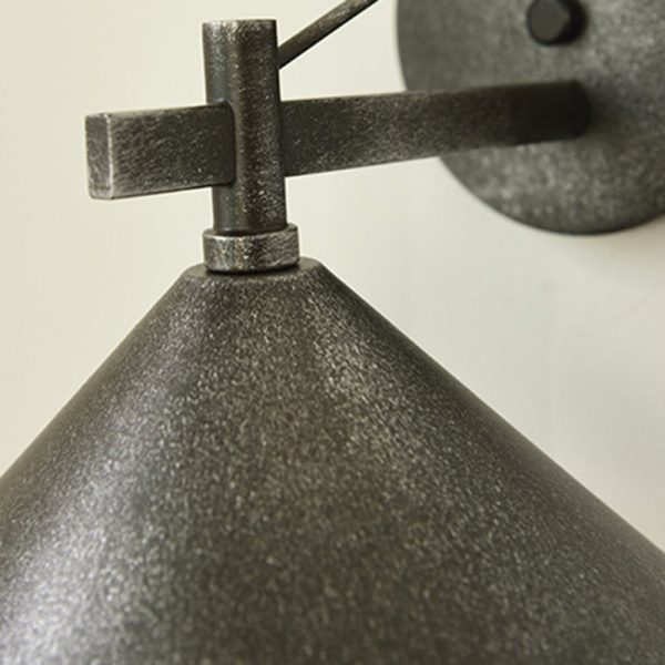 Contemporary Nordic Iron Geometric Cone 1-Light Outdoor Waterproof Wall Sconce Lamp For Garden - Image 6
