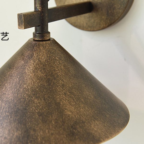 Contemporary Nordic Iron Geometric Cone 1-Light Outdoor Waterproof Wall Sconce Lamp For Garden - Image 7