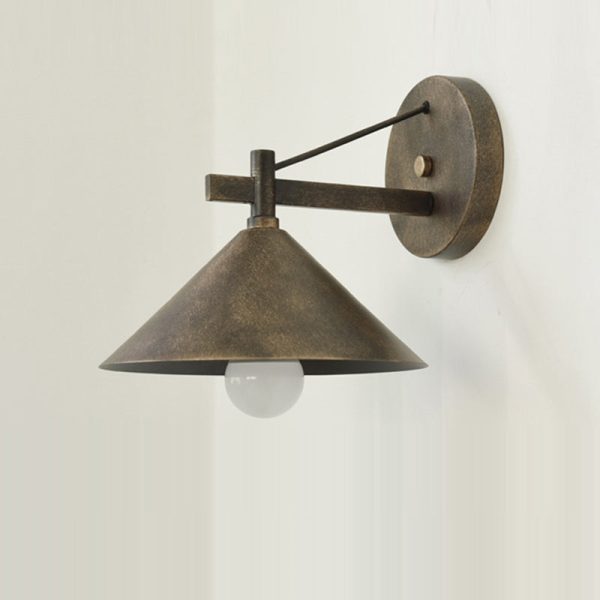 Contemporary Nordic Iron Geometric Cone 1-Light Outdoor Waterproof Wall Sconce Lamp For Garden - Image 12