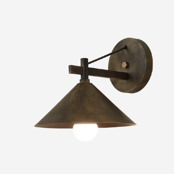 Contemporary Nordic Iron Geometric Cone 1-Light Outdoor Waterproof Wall Sconce Lamp For Garden - Image 14