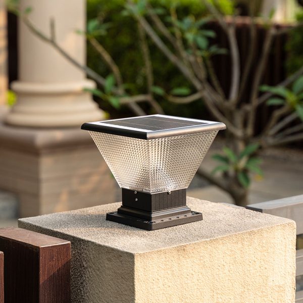 Contemporary Industrial Aluminum Acrylic Round Waterproof LED Outdoor Post Light For Garden - Image 13