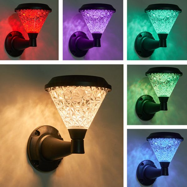 Contemporary Simplicity Solar Square PC Shade LED Outdoor Waterproof Wall Sconce Lamp For Garden - Image 9