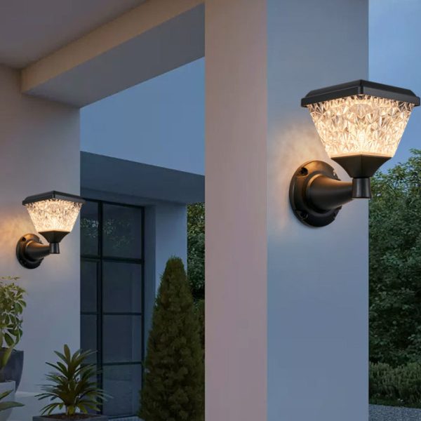 Contemporary Simplicity Solar Square PC Shade LED Outdoor Waterproof Wall Sconce Lamp For Garden - Image 10