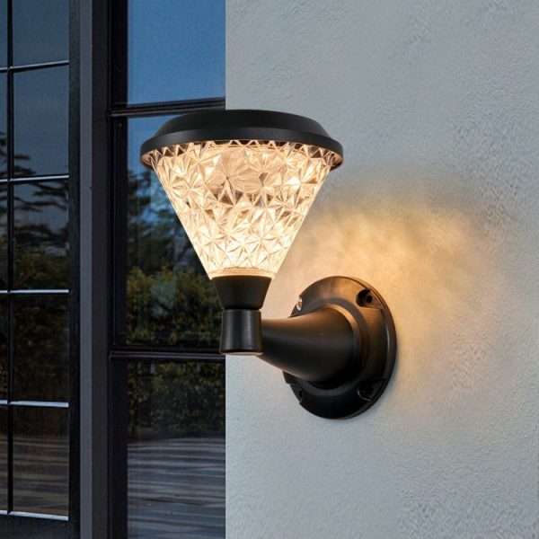 Contemporary Simplicity Solar Square PC Shade LED Outdoor Waterproof Wall Sconce Lamp For Garden - Image 11