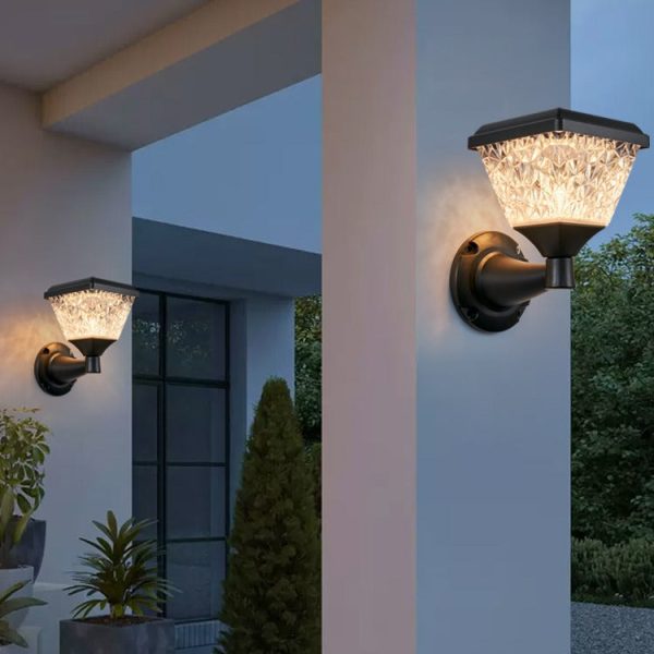 Contemporary Simplicity Solar Square PC Shade LED Outdoor Waterproof Wall Sconce Lamp For Garden - Image 2