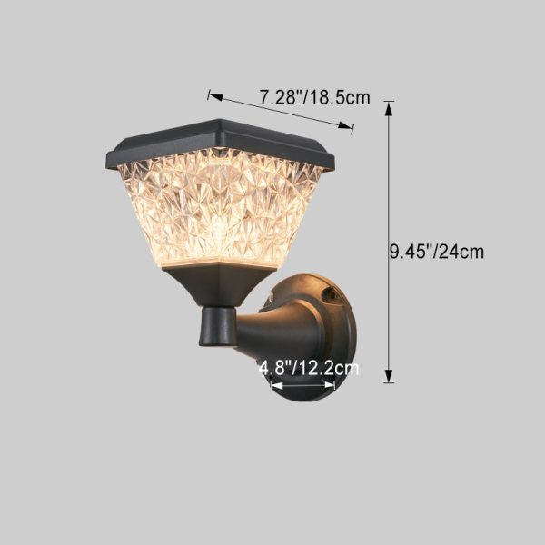 Contemporary Simplicity Solar Square PC Shade LED Outdoor Waterproof Wall Sconce Lamp For Garden - Image 3