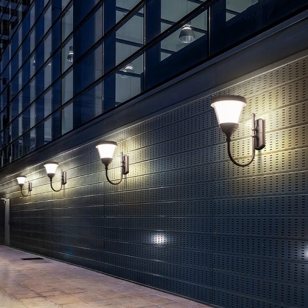 Contemporary Simplicity Aluminum PC Arc Arm LED Outdoor Wall Sconce Lamp For Garden