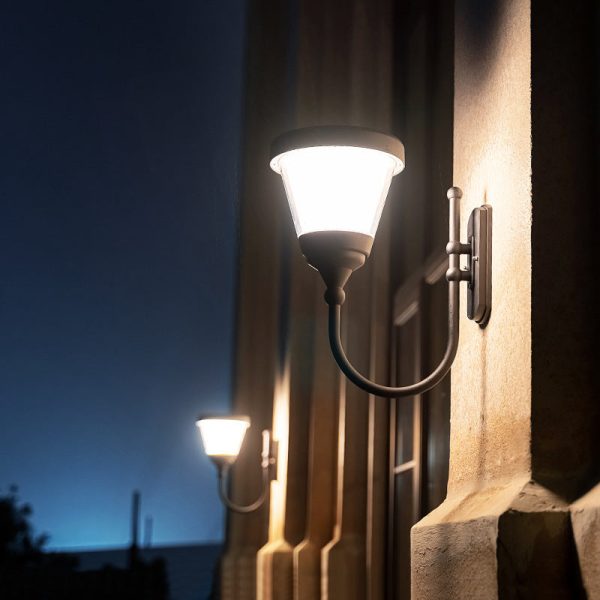 Contemporary Simplicity Aluminum PC Arc Arm LED Outdoor Wall Sconce Lamp For Garden - Image 12
