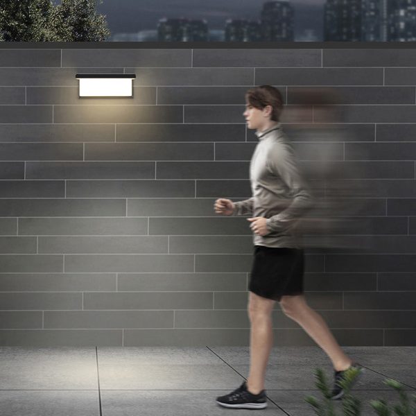 Contemporary Simplicity Rectangular Waterproof Solar Human Body Induction LED Outdoor Wall Sconce Lamp For Garden - Image 3