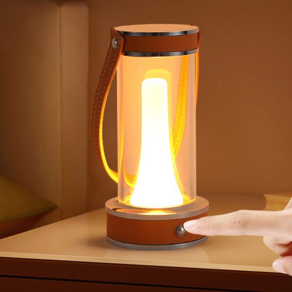 Modern Simplicity Waterproof Aluminum Cylinder Leather Portable LED Outdoor Camping Light For Garden - Image 9