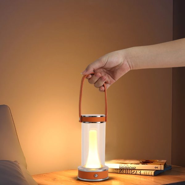 Modern Simplicity Waterproof Aluminum Cylinder Leather Portable LED Outdoor Camping Light For Garden - Image 15
