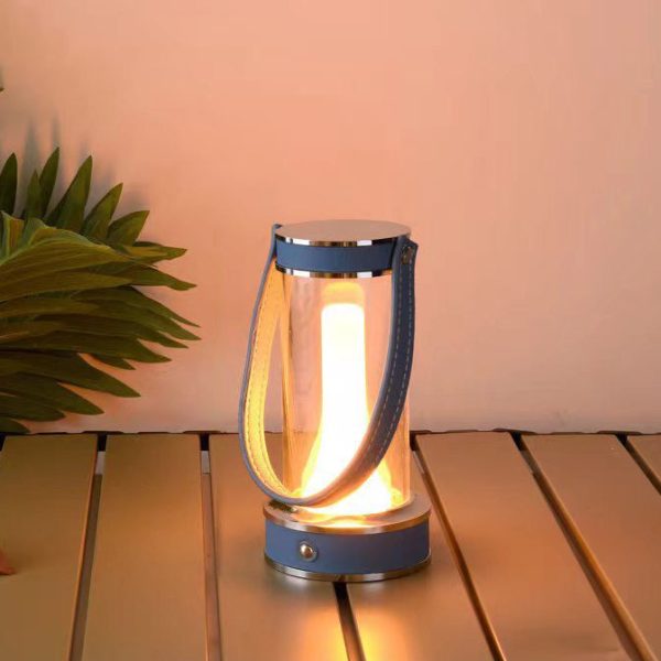 Modern Simplicity Waterproof Aluminum Cylinder Leather Portable LED Outdoor Camping Light For Garden - Image 14