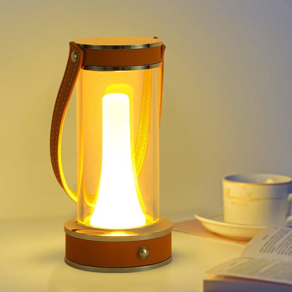 Modern Simplicity Waterproof Aluminum Cylinder Leather Portable LED Outdoor Camping Light For Garden - Image 10