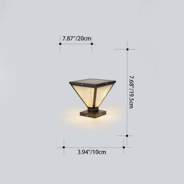 Modern Minimalist Solar Waterproof Square Prismatic Stainless Steel Glass LED Outdoor Light For Patio - Image 5