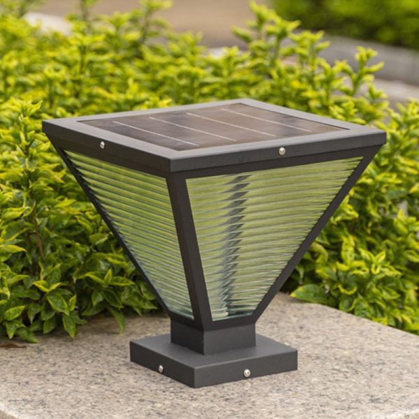 Modern Minimalist Solar Waterproof Square Prismatic Stainless Steel Glass LED Outdoor Light For Patio - Image 20