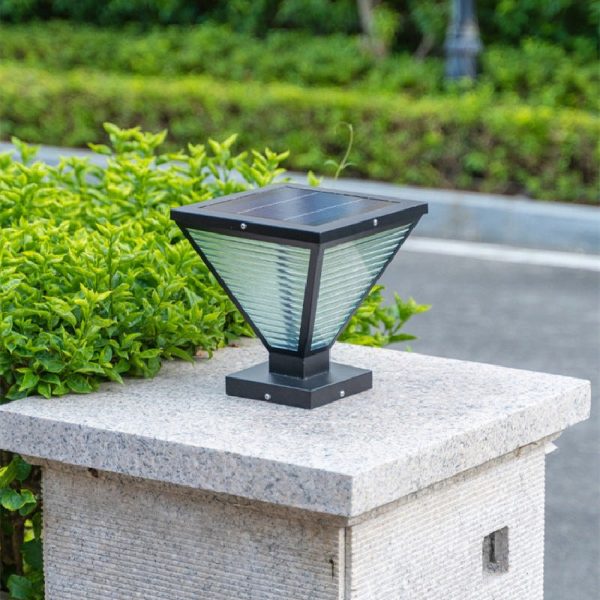 Modern Minimalist Solar Waterproof Square Prismatic Stainless Steel Glass LED Outdoor Light For Patio - Image 17