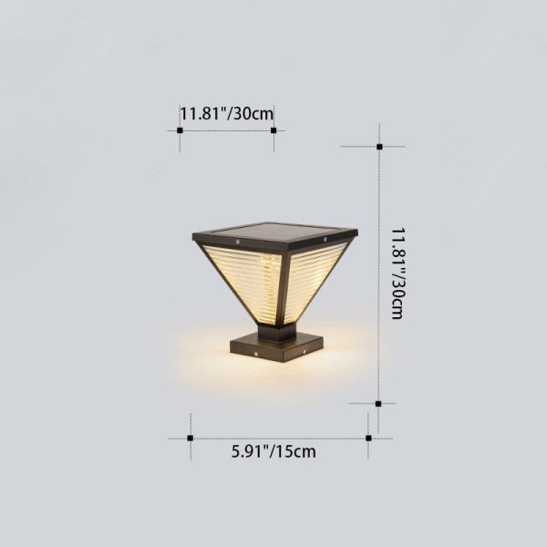 Modern Minimalist Solar Waterproof Square Prismatic Stainless Steel Glass LED Outdoor Light For Patio - Image 6