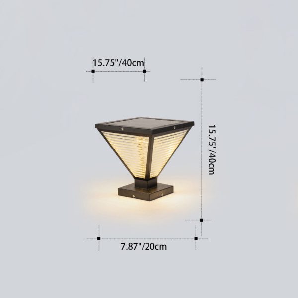 Modern Minimalist Solar Waterproof Square Prismatic Stainless Steel Glass LED Outdoor Light For Patio - Image 7