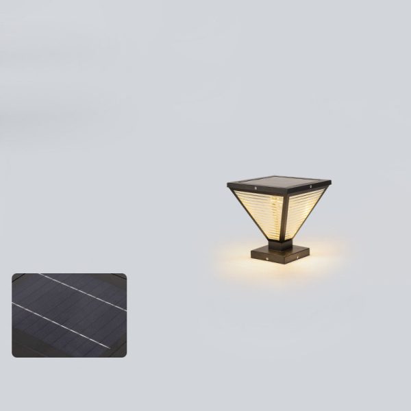 Modern Minimalist Solar Waterproof Square Prismatic Stainless Steel Glass LED Outdoor Light For Patio - Image 8