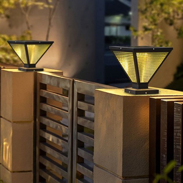 Modern Minimalist Waterproof Square Prismatic Stainless Steel Glass 1-Light Outdoor Light For Patio - Image 11