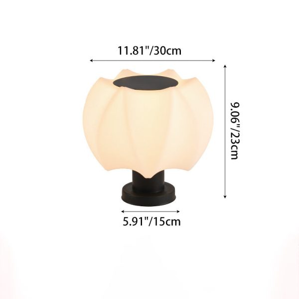 Modern Minimalist Solar Waterproof Lotus Round Cylinder PE LED Outdoor Lights For Patio - Image 5