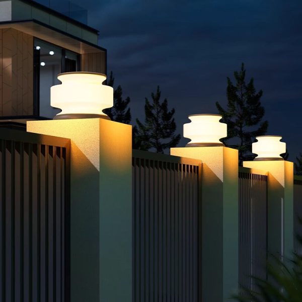 Modern Minimalist Solar Waterproof Cylinder Stainless Steel Plastic LED Outdoor Light For Patio - Image 10
