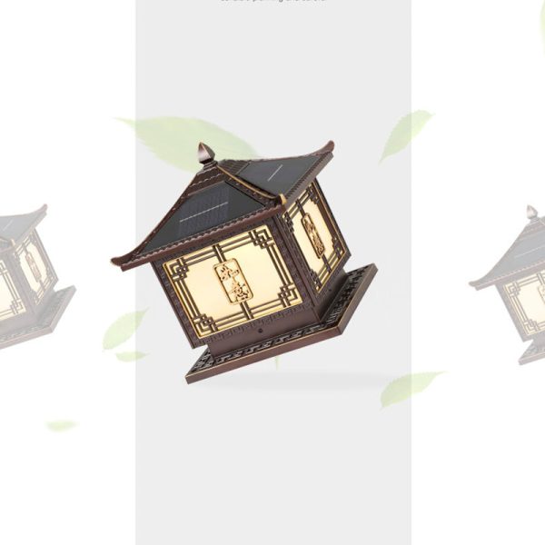 Traditional Chinese Square Patio Ruyi Solar Waterproof Glass Aluminum LED Outdoor Light For Garden - Image 39