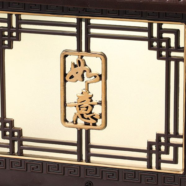 Traditional Chinese Square Patio Ruyi Solar Waterproof Glass Aluminum LED Outdoor Light For Garden - Image 18