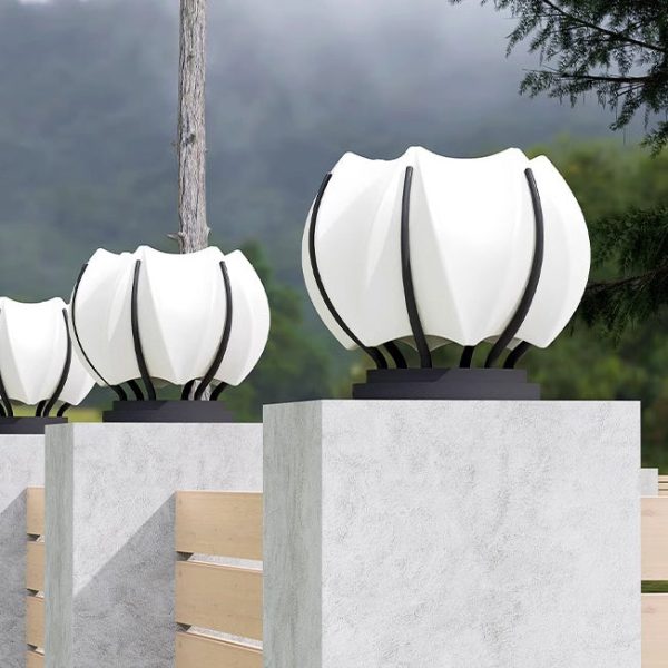 Modern Minimalist Lotus Round PE Iron LED Outdoor Light For Outdoor Patio - Image 13