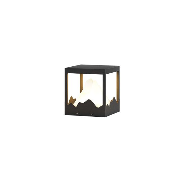 Modern Art Deco Square Mountain Glow Solar Waterproof PC Stainless Steel LED Outdoor Light For Garden - Image 24