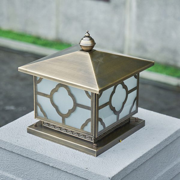 Contemporary Scandinavian Square House Shape Glass Copper 1/2 Light Outdoor Light For Garden - Image 9