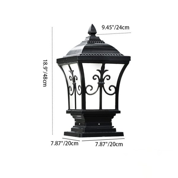 Contemporary Scandinavian Square Column Glass Aluminum 1-Light Outdoor Light For Garden - Image 5