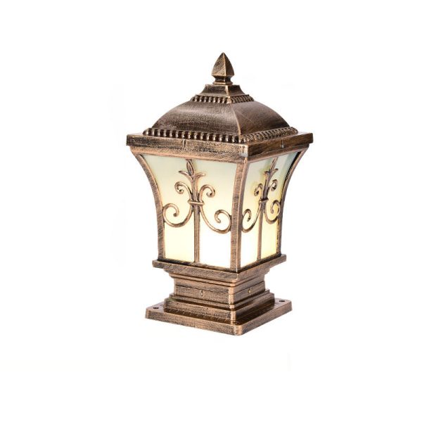 Contemporary Scandinavian Square Column Glass Aluminum 1-Light Outdoor Light For Garden - Image 2