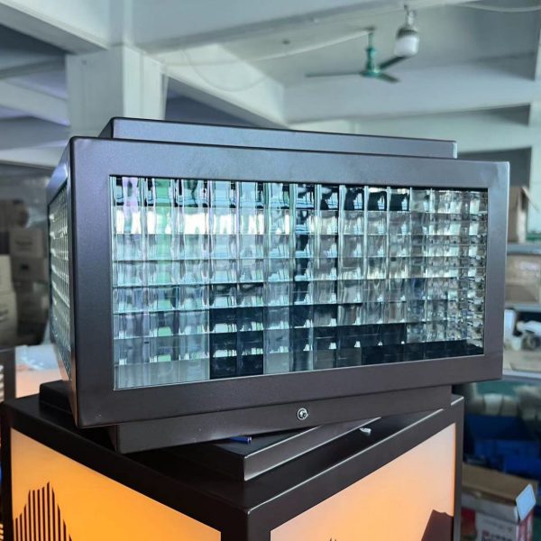 Modern Minimalist Square Stripe Galvanized Iron Stainless Steel Solar LED Outdoor Landscape For Outdoor Patio - Image 7
