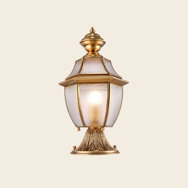 Contemporary Scandinavian Hexagonal Bell Glass Brass 1-Light Outdoor Light For Outdoor Patio - Image 19