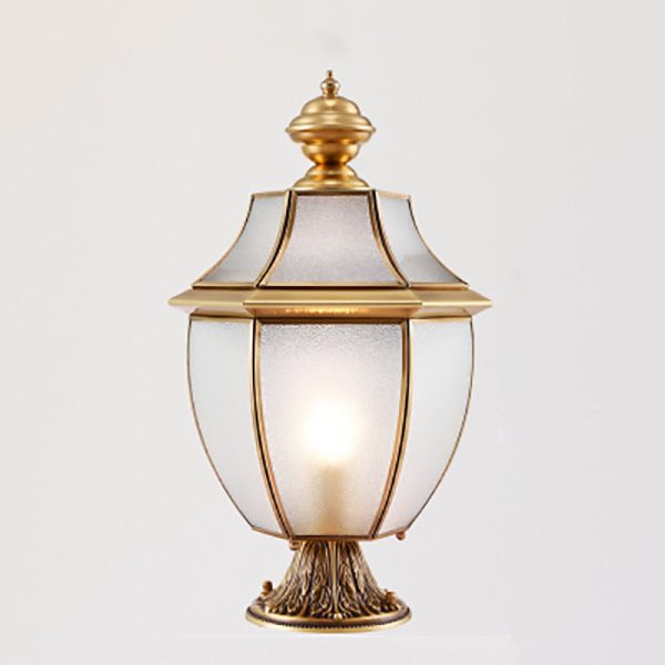 Contemporary Scandinavian Hexagonal Bell Glass Brass 1-Light Outdoor Light For Outdoor Patio - Image 33