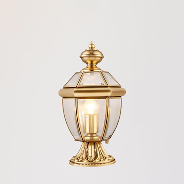 Modern Luxury Hexagonal Bell Round Glass Brass 1-Light Outdoor Light For Garden - Image 9
