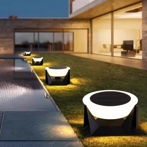 Modern Simplicity Solar Waterproof Stainless Steel PC Round LED Landscape Lighting Outdoor Light For Outdoor Patio - Image 18