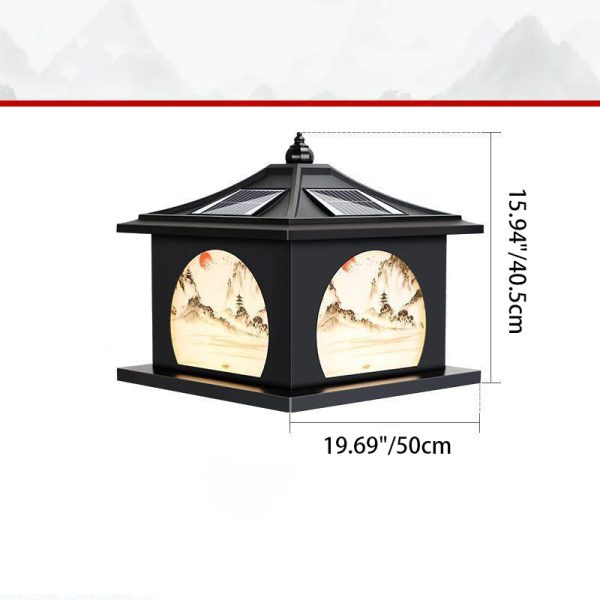 Traditional Chinese Solar Waterproof Iron ABS PC Pointed Square Landscape LED Landscape Lighting Outdoor Light For Garden - Image 8