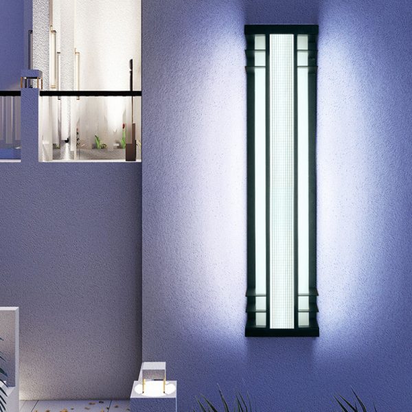 Traditional Chinese Solar Waterproof Stainless Steel Acrylic Rectangular Motion Sensor LED Wall Sconce Lamp For Outdoor Patio - Image 2