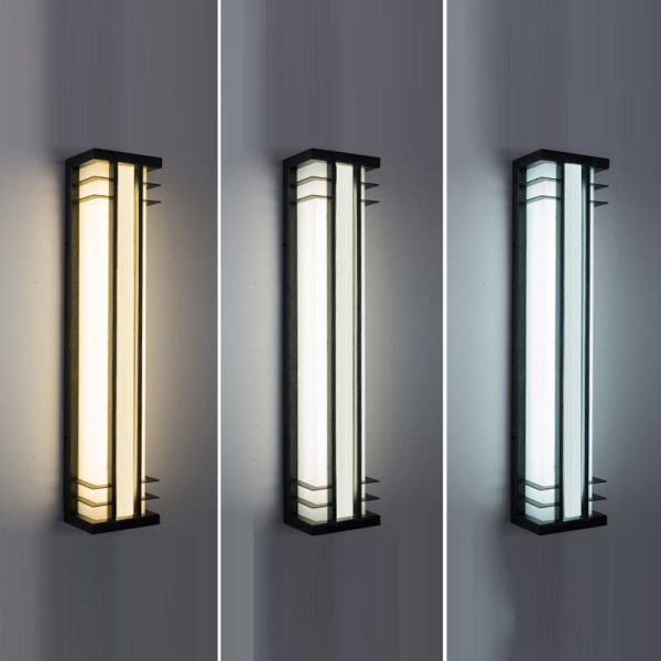 Traditional Chinese Solar Waterproof Stainless Steel Acrylic Rectangular Motion Sensor LED Wall Sconce Lamp For Outdoor Patio - Image 12