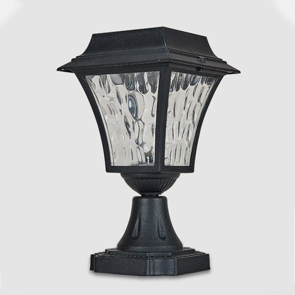Contemporary Retro Solar Waterproof Aluminum Glass Ripple Cylinder LED Outdoor Light Landscape Lighting For Garden - Image 12