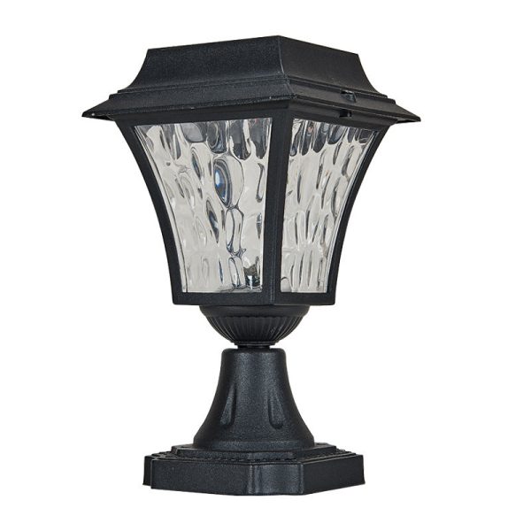 Contemporary Retro Solar Waterproof Aluminum Glass Ripple Cylinder LED Outdoor Light Landscape Lighting For Garden - Image 13
