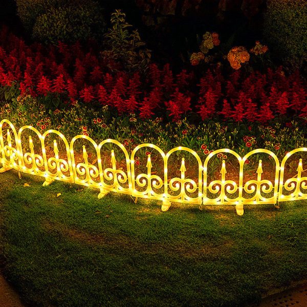 Contemporary Creative Solar Waterproof PVC Fence 8-Piece Splicable Lawn Decoration LED Outdoor Light Landscape Lighting For Garden - Image 11