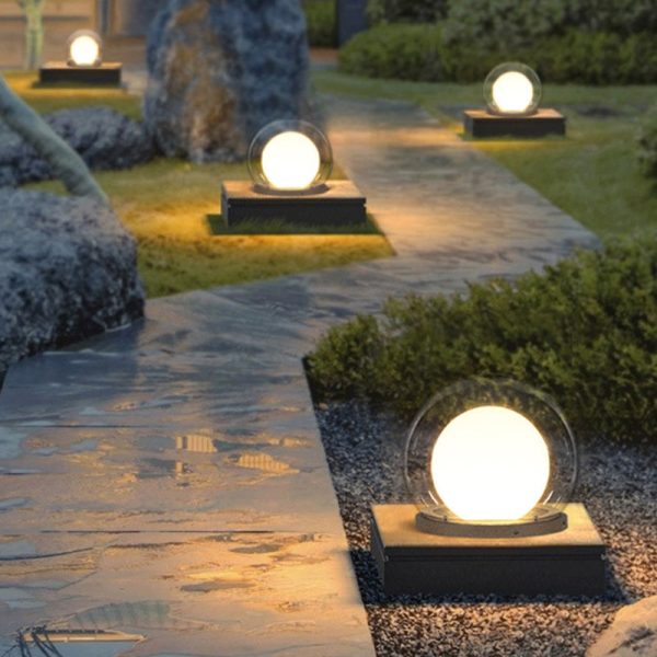 Modern Simplicity Solar Waterproof Stainless Steel PE PMMA Ball Moon 1-Light Outdoor Light For Garden - Image 2
