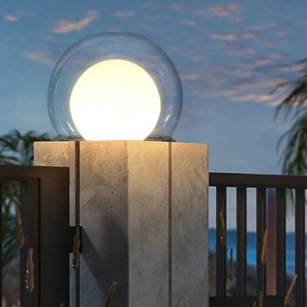 Modern Simplicity Solar Waterproof Stainless Steel PE PMMA Ball Moon 1-Light Outdoor Light For Garden - Image 11