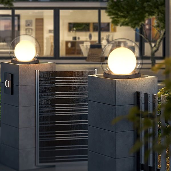 Modern Simplicity Solar Waterproof Stainless Steel PE PMMA Ball Moon 1-Light Outdoor Light For Garden - Image 16