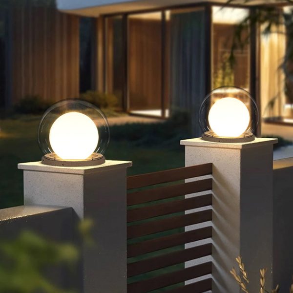 Modern Simplicity Solar Waterproof Stainless Steel PE PMMA Ball Moon 1-Light Outdoor Light For Garden - Image 17