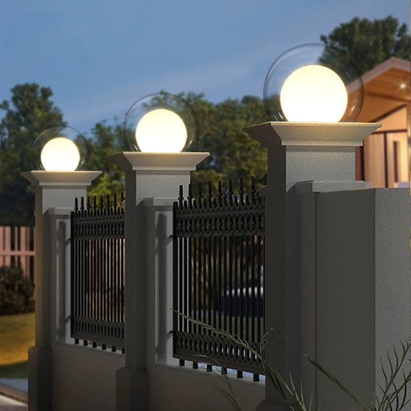 Modern Simplicity Solar Waterproof Stainless Steel PE PMMA Ball Moon 1-Light Outdoor Light For Garden - Image 4